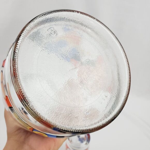 Disney Mickey Minnie Donald Anchor Hocking Glass Juice Pitcher Jug & 4 Cups VNTG - Picture 7 of 9